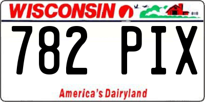 WI license plate 782PIX