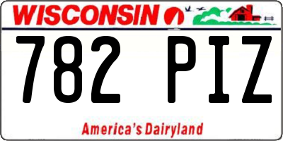 WI license plate 782PIZ