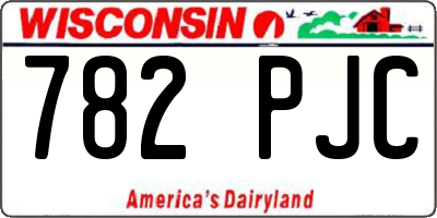 WI license plate 782PJC