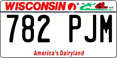 WI license plate 782PJM