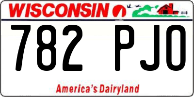 WI license plate 782PJO