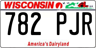 WI license plate 782PJR