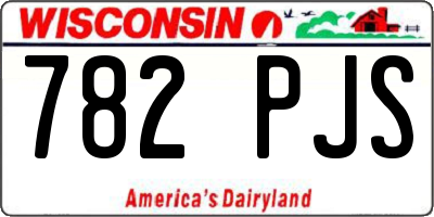 WI license plate 782PJS
