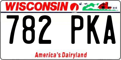 WI license plate 782PKA
