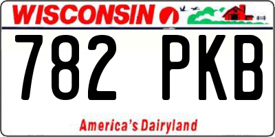 WI license plate 782PKB