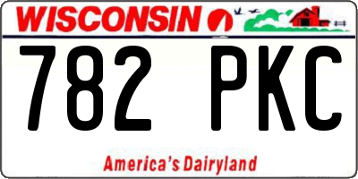 WI license plate 782PKC
