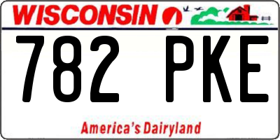 WI license plate 782PKE