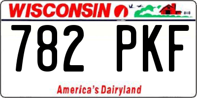 WI license plate 782PKF
