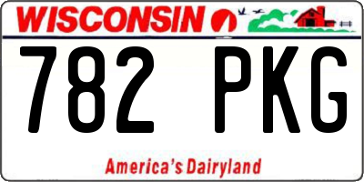 WI license plate 782PKG