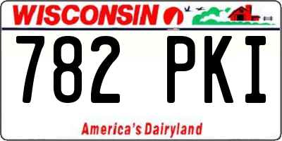 WI license plate 782PKI
