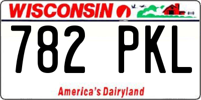 WI license plate 782PKL