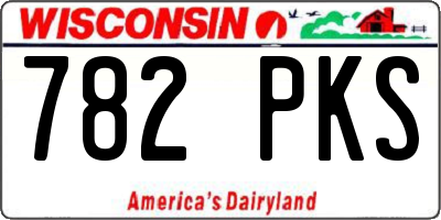 WI license plate 782PKS