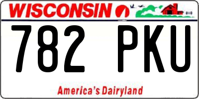 WI license plate 782PKU