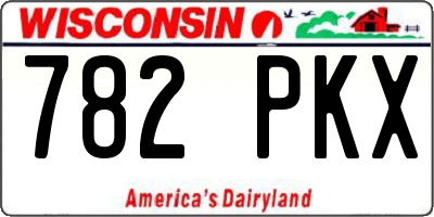 WI license plate 782PKX