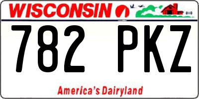 WI license plate 782PKZ