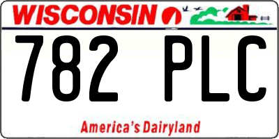 WI license plate 782PLC