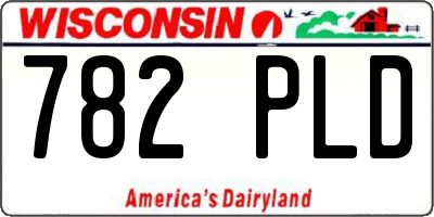 WI license plate 782PLD