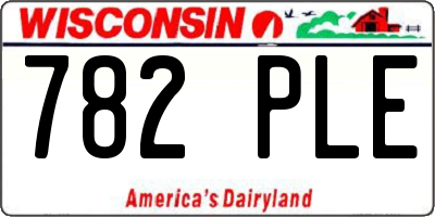 WI license plate 782PLE