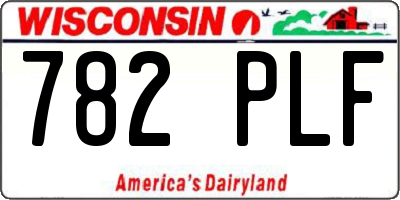 WI license plate 782PLF