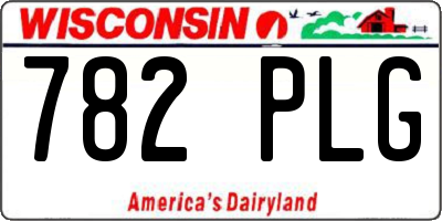 WI license plate 782PLG