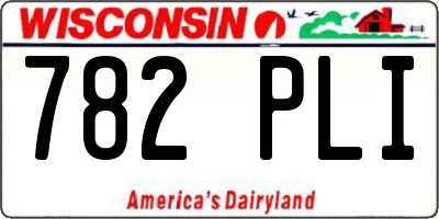 WI license plate 782PLI