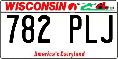 WI license plate 782PLJ