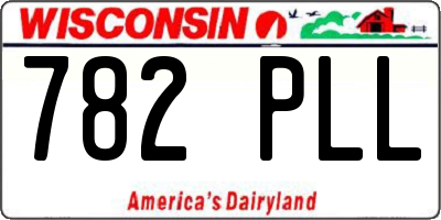 WI license plate 782PLL