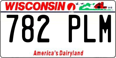 WI license plate 782PLM