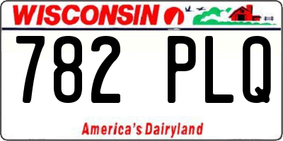 WI license plate 782PLQ