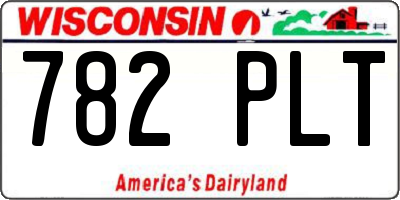 WI license plate 782PLT