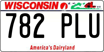 WI license plate 782PLU