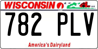 WI license plate 782PLV