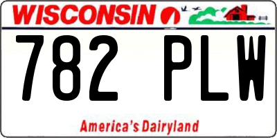 WI license plate 782PLW