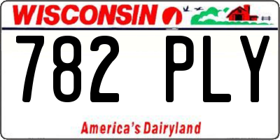 WI license plate 782PLY