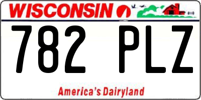 WI license plate 782PLZ