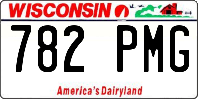WI license plate 782PMG
