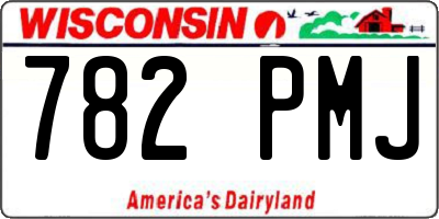 WI license plate 782PMJ