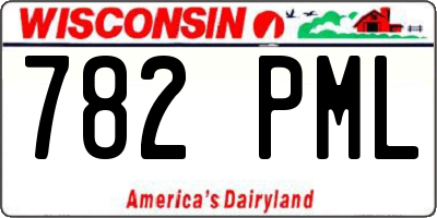 WI license plate 782PML
