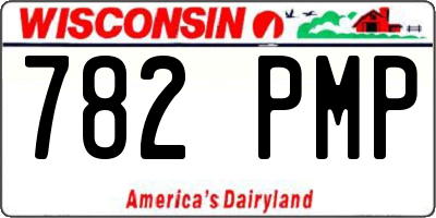WI license plate 782PMP