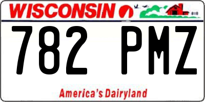 WI license plate 782PMZ