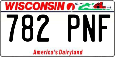 WI license plate 782PNF