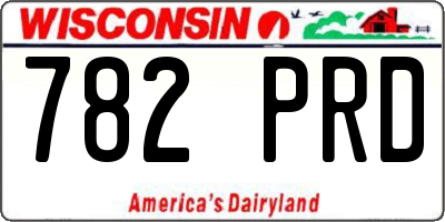 WI license plate 782PRD