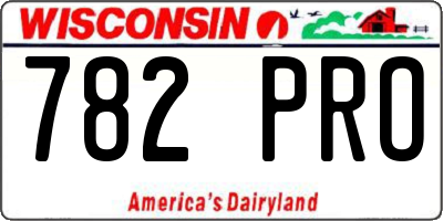 WI license plate 782PRO