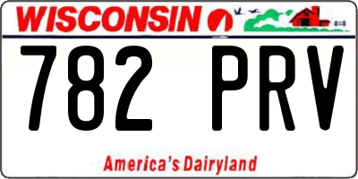 WI license plate 782PRV