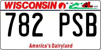 WI license plate 782PSB