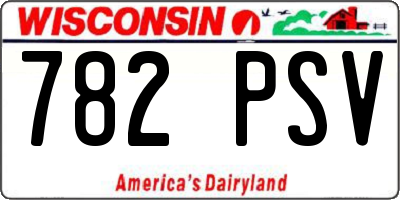 WI license plate 782PSV