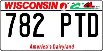 WI license plate 782PTD