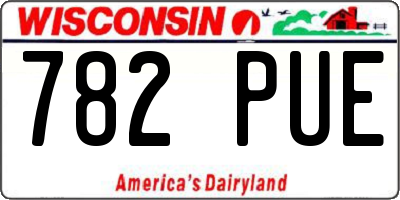 WI license plate 782PUE