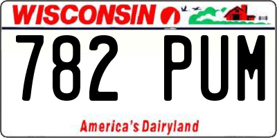 WI license plate 782PUM