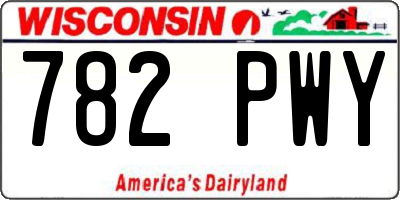 WI license plate 782PWY